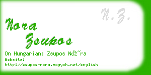 nora zsupos business card